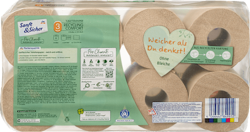 Toilettenpapier Recycling 3-lagig (8x220 Blatt), 8 St