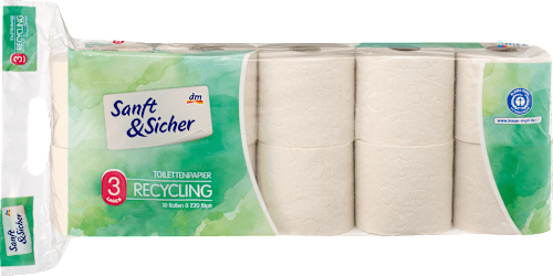 Toilettenpapier Recycling 3lagig (10x220 Blatt), 10 St