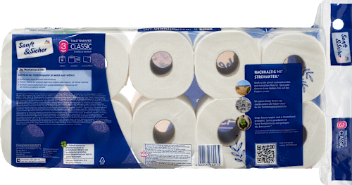 Toiletpapier rietje klassiek 3-laags (10x220 vellen), 10 stuks