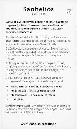 Royal Jelly Capsules met Manuka Honing, 30 stuks