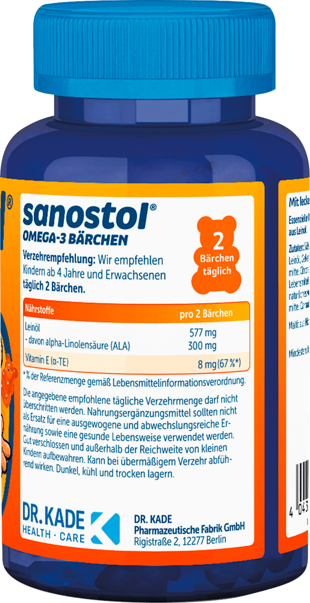 sanostol Omega-3 Bärchen 60 St, 150 g