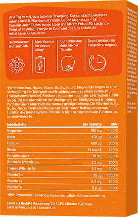 B-Komplex + Magnesium + Vitamin D3 Tabletten 60 St, 38 g