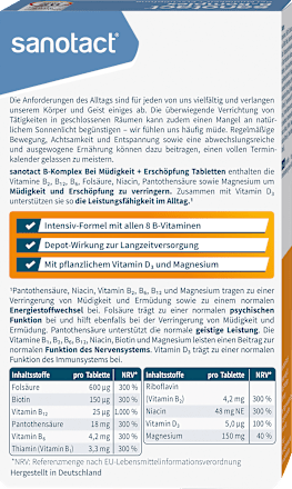B-Komplex + Magnesium + Vitamin D3 Tabletten 60 St, 38 g sanotact