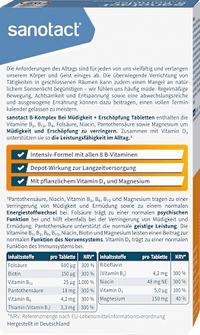 B-Komplex + Magnesium + Vitamin D3 Tabletten 60 St, 38 g sanotact