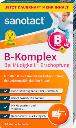 B-Komplex + Magnesium + Vitamin D3 Tabletten 60 St, 38 g sanotact