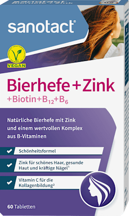 Bierhefe + Zink Tabletten 60 St., 30 g