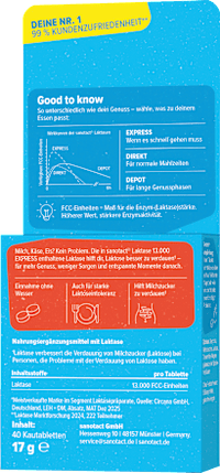 Express Laktase 13000 Kautabletten 40 St, 18 g