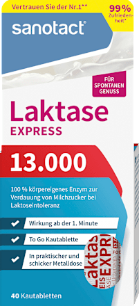 Express Laktase 13000 Kautabletten, 18 g sanotact