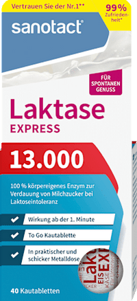 Express Laktase 13000 Kautabletten, 18 g sanotact