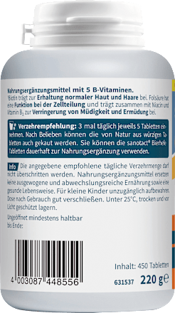 Haut + Haare Bierhefe Tabletten 450 St, 220 g sanotact
