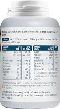 Haut + Haare Bierhefe Tabletten 450 St, 220 g sanotact