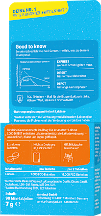 Laktase 7000 Direkt Mini Tabletten 90 St, 7,1 g
