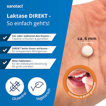 Lactase 7000 Direct Mini Tabletten 90 stuks, 7,1 g
