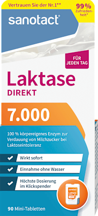 Lactase 7000 Direct Mini Tabletten 90 stuks, 7,1 g