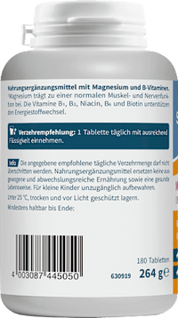 Magnesium 500 + B-vitamines tabletten 180 stuks, 264 g