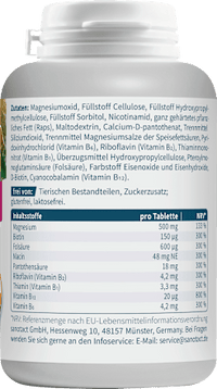 Magnesium 500 + B-Vitamine Tabletten 180 St, 264 g