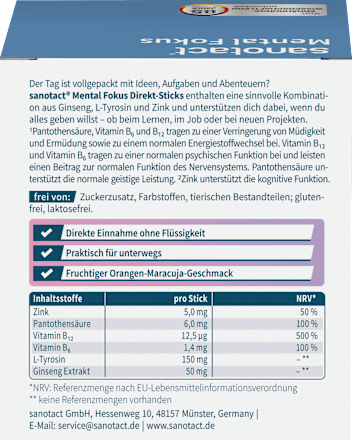 Mental Fokus Direktsticks, 40 g