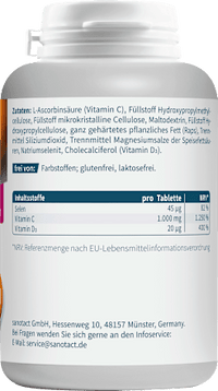 Vitamin C+D+Selen Tabletten 180 St, 247 g sanotact