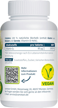 Vitamine D 3200 IE Biergisttabletten 90 stuks, 44 g