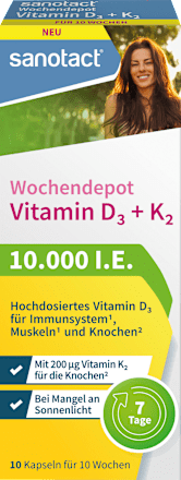 Vitamin D3 + K2 Wochendepot Kapseln 10 St, 2,5 g