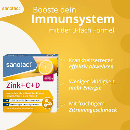 Zink + C + D Lutschtabletten 20 St., 34 g