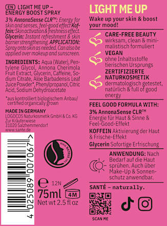 Gesichtsspray Light Me Up Energy Boost, 75 ml