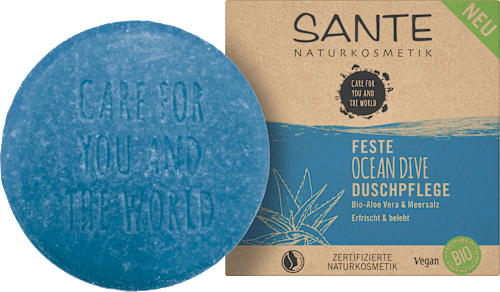 Festes Duschgel Ocean Dive Bio-Aloe Vera & Meersalz, 80 g SANTE NATURKOSMETIK