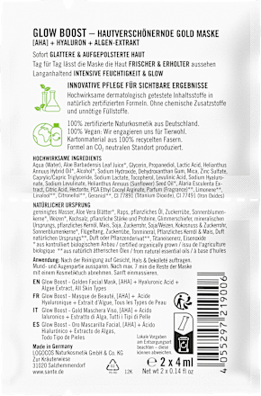 Gesichtsmaske Glow Boost AHA (2x4 ml), 8 ml SANTE NATURKOSMETIK