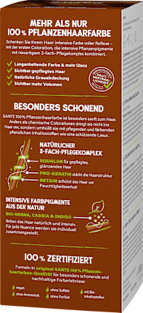 Pflanzenhaarfarbe Maronenbraun, 100 g SANTE NATURKOSMETIK