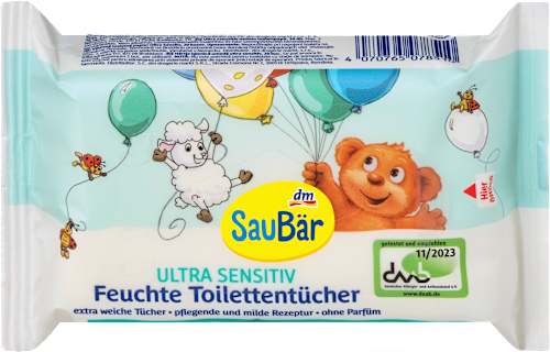 Feuchte Toilettentücher ultra sensitiv, Reisegröße, 20 St