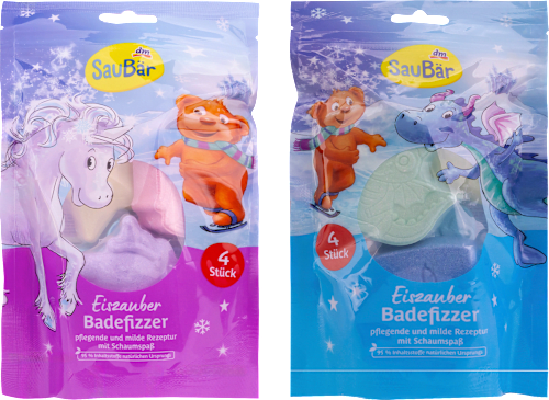 Geschenkset Kinder Badezusatz Badefizzer Eiszauber 4tlg (4x 50 g), 1 St SauBär