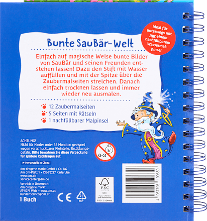 Geschenkset Magisches Wassermalbuch SauBär