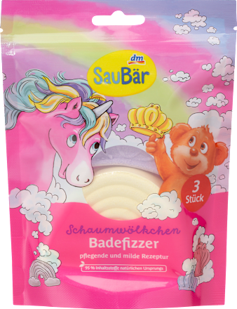 Kinder Badezusatz Badefizzer Schaumwölkchen (3x50 g), 150 g SauBär