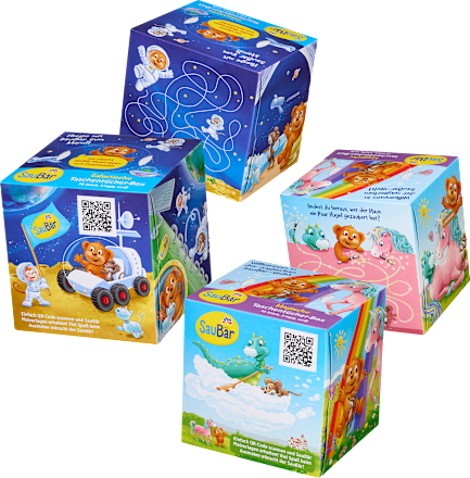 Kinder Taschentücher Box sortiert, 70 St