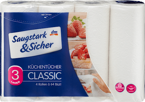 Keukendoeken Classic 3-laags (4x64 vellen), 4 stuks