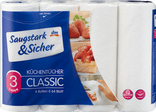Keukendoeken Classic 3-laags (4x64 vellen), 4 stuks