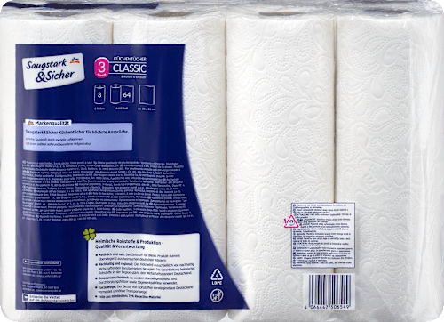 Keukendoeken Classic 3-laags (8x64 vellen), 1 stuk