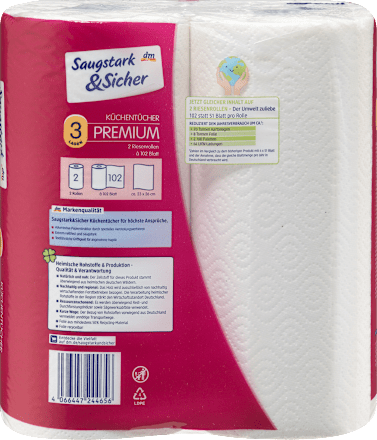 Premium keukendoeken (2x102 vellen), 2 stuks