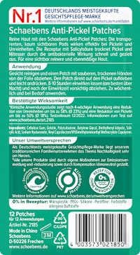 Anti-puistjespleisters voor een onzuivere huid, 12 stuks