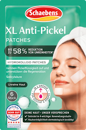 Patchs anti-acné XL, 6 applications, 1 pce