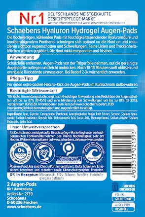 Augenpads Hyaluron Hydrogel (1 Paar), 2 St