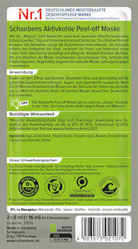 Gezichtsmasker met actieve kool (2x8 ml), 16 ml