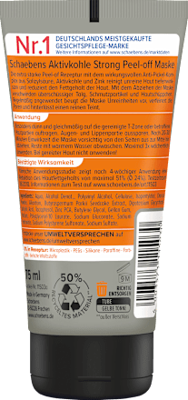 Gesichtsmaske peel off Aktivkohle Strong, 75 ml Schaebens
