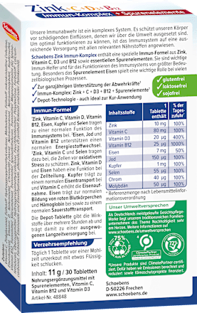 Immuunbehandeling zink + C + D3 + B12, 10 g