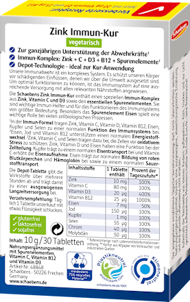 Immun-Kur Zink + C + D3 + B12, 10 g