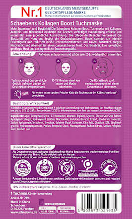 Sheetmasker collageen boost, 1 st