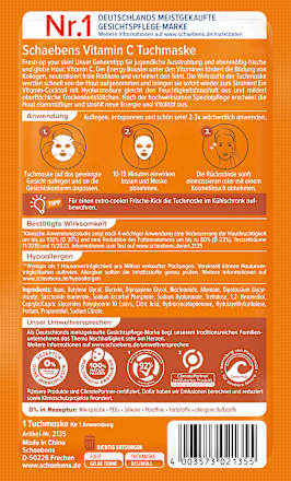Vitamine C sheetmasker, 1 stuk