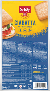 Aufbackbrötchen, Ciabatta (4 Stück), glutenfrei, 200 g