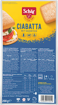 Aufbackbrötchen, Ciabatta (4 Stück), glutenfrei, 200 g