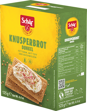 Brood, knapperig donker (21 stuks), glutenvrij, 125 g